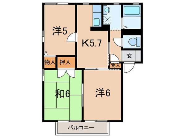 シ－サイドハイツＣ棟の物件間取画像